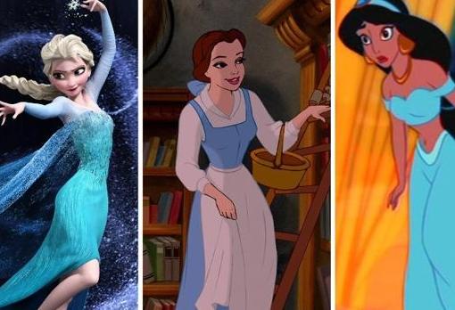 Algunas de las princesas Diney con cintura de avispa